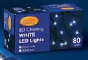 Santa's Choice Chasing White LED Lights-80's
