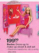 Barbie Dress-up to Make-up Closet & Doll Set-per set