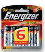 Energizer Max AA 3x Longer-Lasting Vaiue 6-Pack