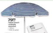 Italian Beach Umbrella Assorted-180cm each