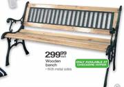 Wooden Bench with Metal Sides