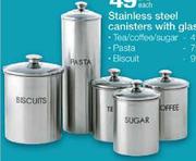 Stainless Steel Canisters With Biscuit-Each