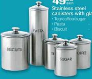 Stainless Steel Canisters With Pasta-Each