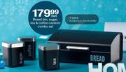 Bread Bin,Sugar,Tea & Coffee Canister Combo Set-4 Piece&