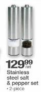 Stainless Steel Salt & Pepper Set-2 piece per set