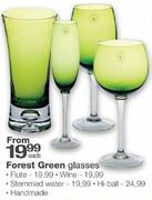 Forest Green Hi-Ball Glasses-each