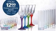Frosted Hi-Ball/Wine Glasses-Each