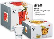  Serie V-Shaped Hi-Ball/Whisky Glasses 4-Pack