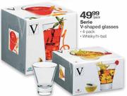 Serie V-Shaped Whisky/Hi-Ball Glasses-4 pack per pack