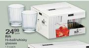 Rift Hi-ball/Whisky Glasses-4 pack per pack