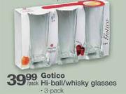 Gotico Hi-ball/Whisky Glasses-3 pack per pack