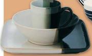 Black Dip Square Crockery Dinner Plate-Each