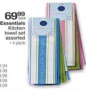 Essentials Kitchen Towel Set Assorted-4 pack per pack