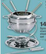 Spiral Stainless Steel Fondue Set-11 piece per set