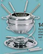 Spiral Stainless Steel Fondue Set-11 Piece