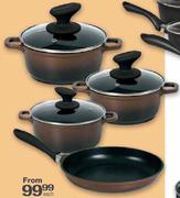 Brown Cast-Aluminium Casseroles/Frying Pan-28cm
