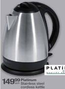 Platinum Stainless Steel Cordless Kettle