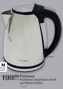 Platinum Polished Stainless Steel Cordless Kettle-1.7l