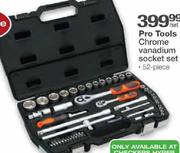 Pro Tools Chrome Vanadium Socket Set-52 Pcs