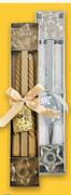 Sliver/Gold Candles With holders Set