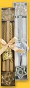 Silver/Gold Candles With Holders-Per Set