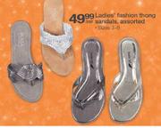 Ladies' Fashion Thong Sandals Sizes 3-8 Per Pair