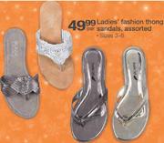 Ladies Fashion Thong Sandles Assorted Sizes 3-8 -Per Pair