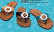 Ladies Fashion Thong Sandles Assorted Sizes 3-8 -Per Pair