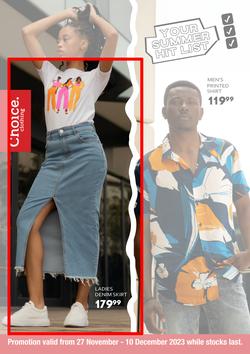 Choice Clothing : Your Summer Hit List (27 November - 10 December 2023), page 1