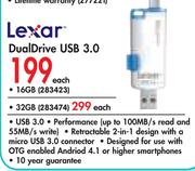 Lexar 32GB Dual Drive USB 3.0