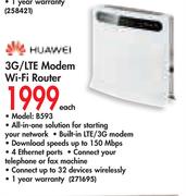 Huawei 3G/LTE Modem Wi-Fi Router B593-Each