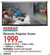 Parrot Electronic Projector Screen SC1574-Each