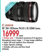 Canon EF 24-105mm F4.0 L IS USM Lens-Each