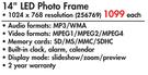 Sinotec 14" LED Photo Frame