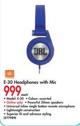 JBL E-30 Headphones with Mic E-30