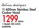 Italian Designer 600mm 60cm Stainless Steel Cooker Hood IDC-635S