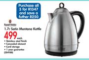 Russell Hobbs 1.7ltr Satin Montana Kettle Each