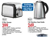 2 Slice Toaster-SST16 & 1.8ltr Stainless Steel Kettle-SSK1 