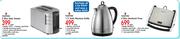Russell Hobbs 2 Slice Satin Toaster-13973, 1.7ltr Satin Montana Kettle & 4 Slice Sandwich Press-RHSP