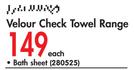 Velour Check Towel Bath Sheet