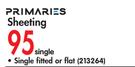 Primaries Single Fitted Or Flat Sheeting-Each