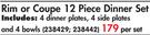 Primaries Rim Or Coupe 12 Piece Dinner Set-Per Set