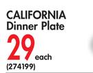 California Dinner Plate Each