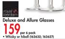 Deluxe And Allure Glasses Whisky Or Hiball-Per 6 Pack