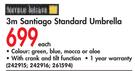 Terrace Leisure 3m Santiago Standard Umbrella Each