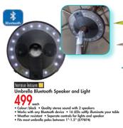 Terrace Leisure Umbrella Bluetooth Speaker And Light Each