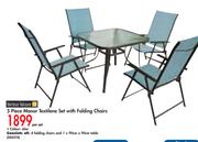 Terrace Leisure 5 Piece Manor Textilene Set With Folding Chairs-Per Set