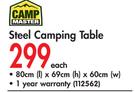 Camp Master Steel Camping Table Each