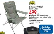 Camp Master Deluxe 600 High Back Chair Each