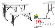 Camp Master Picnic Table And Bench Set-Per Set